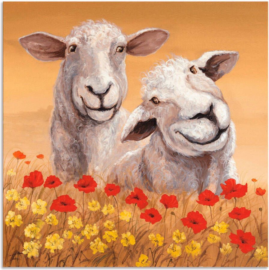 Artland Artprint Schapen als artprint van aluminium artprint voor buiten artprint op linnen poster in verschillende maten. maten