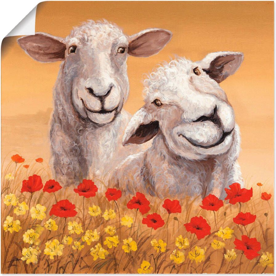 Artland Artprint Schapen als artprint van aluminium artprint voor buiten artprint op linnen poster in verschillende maten. maten