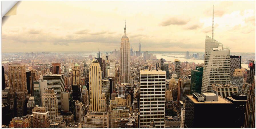 Artland Artprint Skyline Manhattan New York als artprint van aluminium artprint voor buiten artprint op linnen poster muursticker - Foto 4