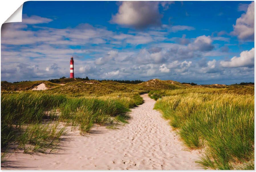 Artland Artprint Strandweg naar de vuurtoren eiland Amrum als artprint van aluminium artprint voor buiten artprint op linnen poster in verschillende maten. maten - Foto 3