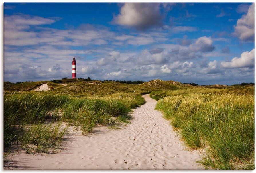 Artland Artprint Strandweg naar de vuurtoren eiland Amrum als artprint van aluminium artprint voor buiten artprint op linnen poster in verschillende maten. maten - Foto 3