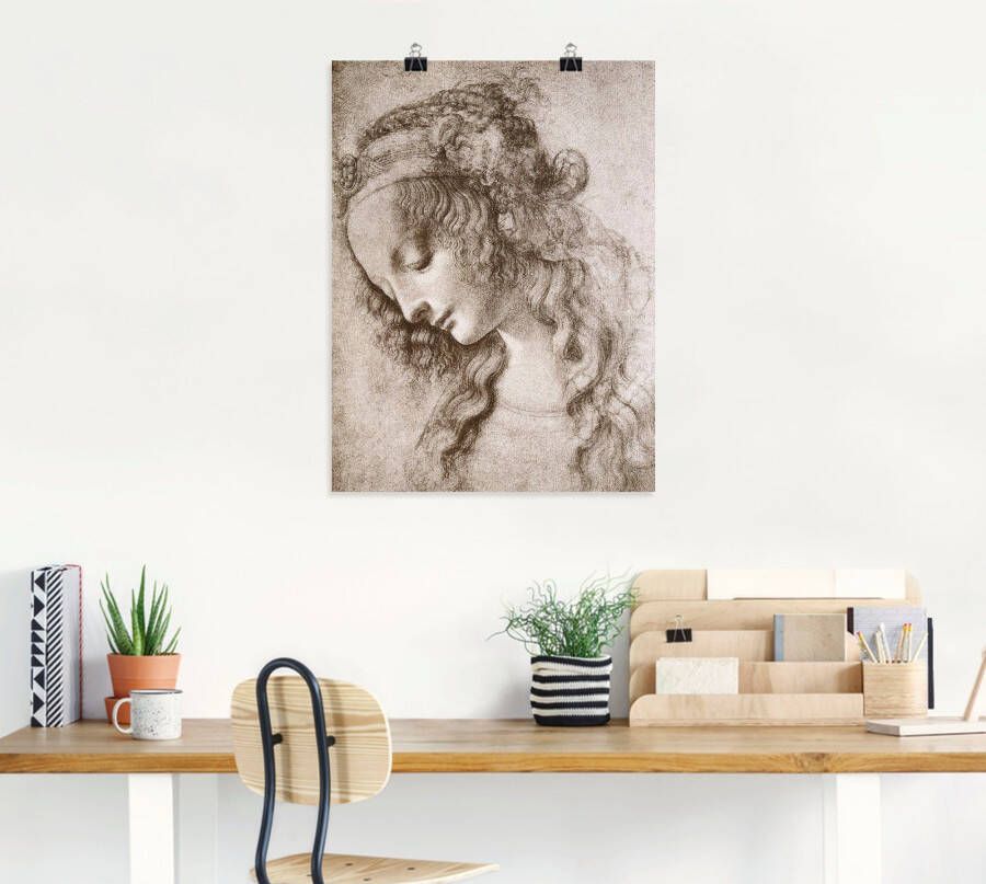 Artland Artprint Studie van het hoofd van Maria Magdalena. als artprint op linnen muursticker of poster in verschillende maten - Foto 6