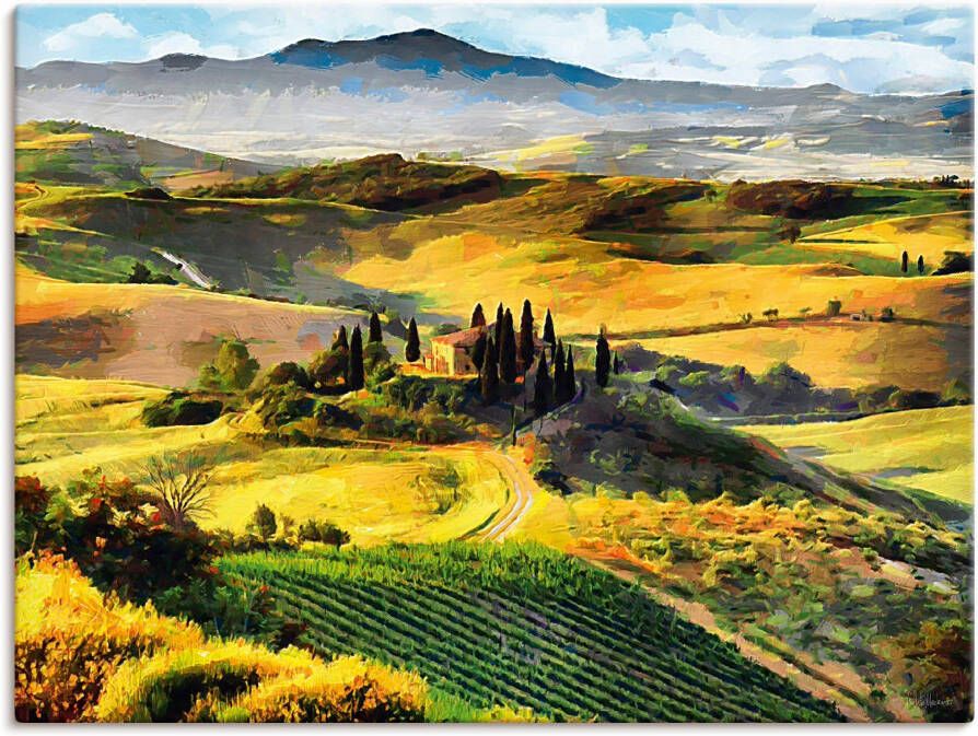 Artland Artprint Toscane van bovenaf als artprint op linnen poster in verschillende formaten maten - Foto 5