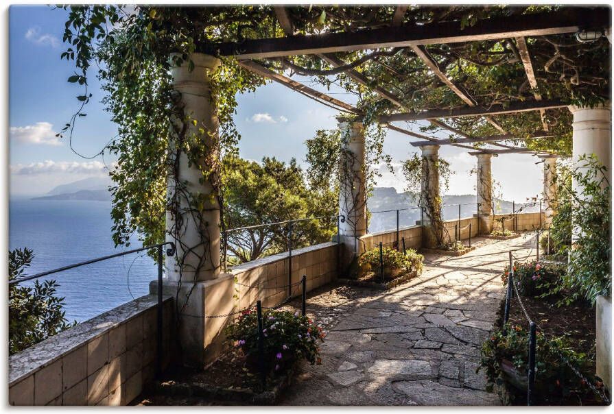 Artland Artprint Tuin van de villa San Michele op capri als artprint van aluminium artprint voor buiten artprint op linnen poster muursticker - Foto 4