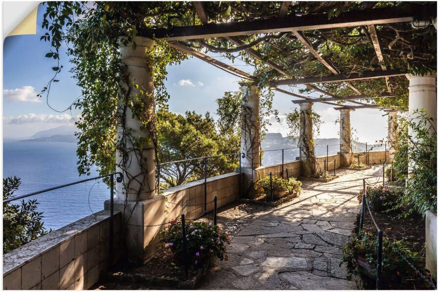 Artland Artprint Tuin van de villa San Michele op capri als artprint van aluminium artprint voor buiten artprint op linnen poster muursticker