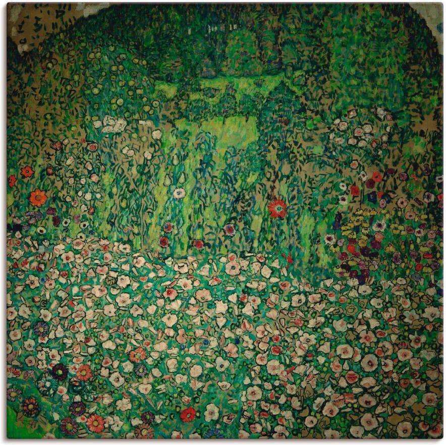 Artland Artprint op linnen Tuinlandschap met heuvel (tuinlandschap)
