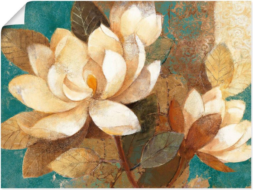 Artland Artprint Turquoise magnolia's als poster muursticker in verschillende maten - Foto 4