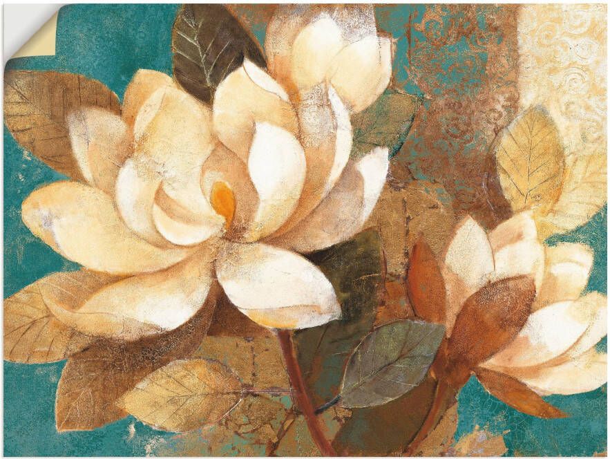 Artland Artprint Turquoise magnolia's als poster muursticker in verschillende maten - Foto 1