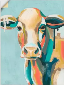 Artland Artprint Veelkleurige koeien I in vele afmetingen & productsoorten artprint van aluminium artprint voor buiten artprint op linnen poster muursticker wandfolie ook geschikt voor de badkamer (1 stuk)
