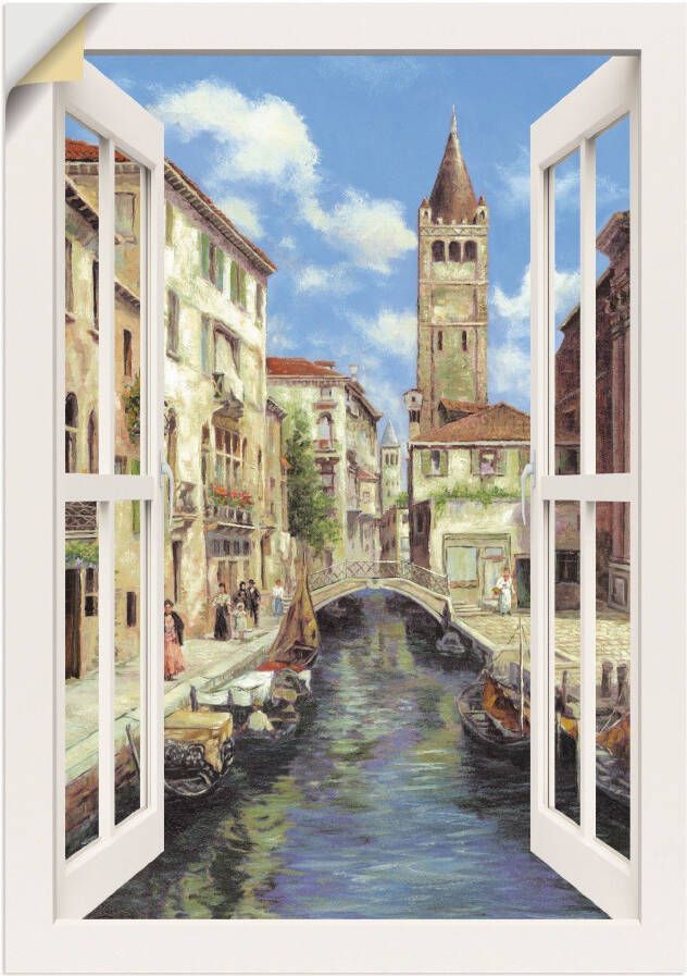 Artland Artprint Venetië idyllische avondimpressie Venetië als artprint op linnen muursticker in verschillende maten