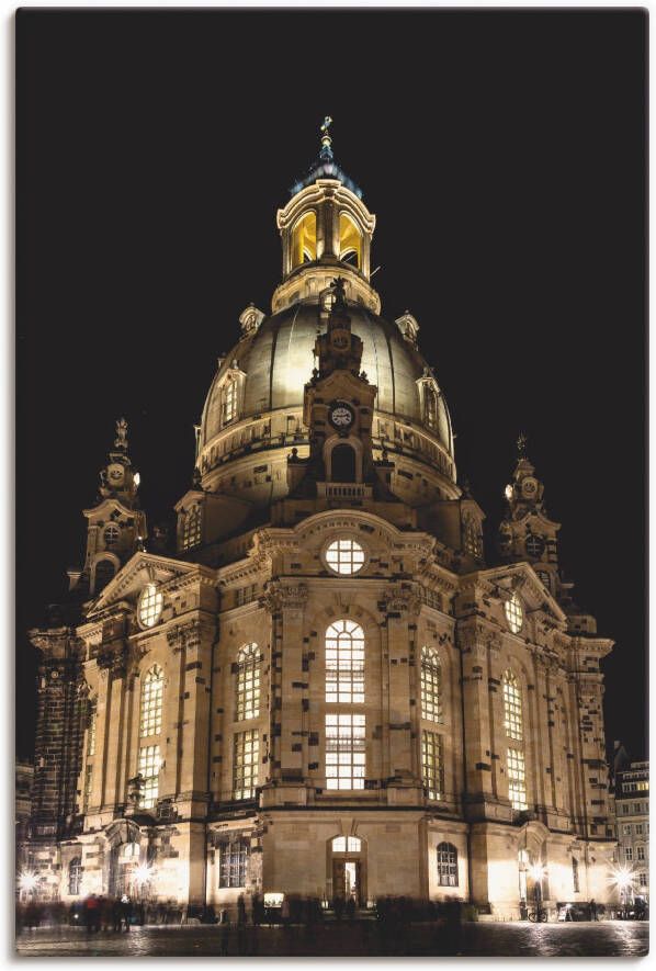 Artland Artprint Verlichte Frauenkirche in Dresden als artprint op linnen poster in verschillende formaten maten - Foto 1