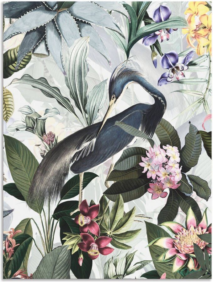 Artland Artprint Vintage kraanvogel als artprint van aluminium artprint voor buiten artprint op linnen poster in verschillende maten. maten