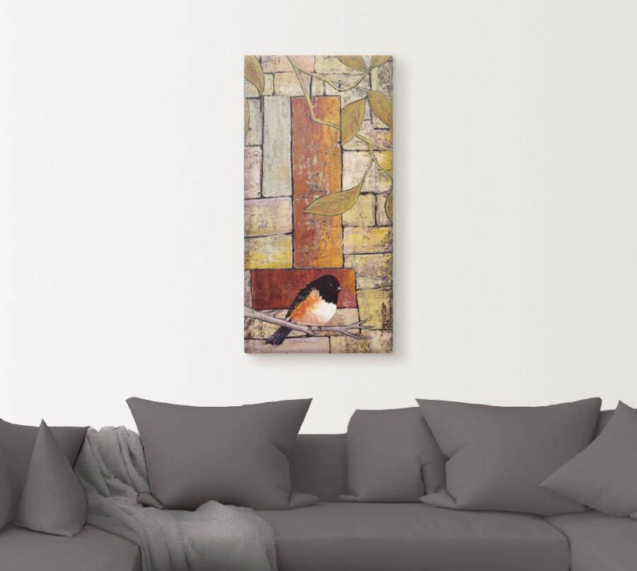 Artland Artprint op linnen Vogel op een tak I