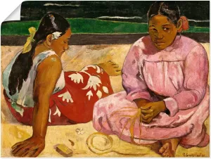 Artland Artprint Vrouwen van Tahiti (of: aan het strand).1891 in vele afmetingen & productsoorten -artprint op linnen poster muursticker wandfolie ook geschikt voor de badkamer (1 stuk)