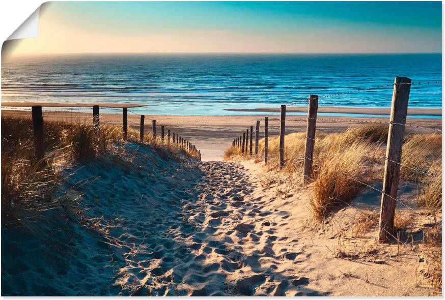 Artland Artprint Weg naar het Noordzeestrand zonsondergang als artprint van aluminium artprint voor buiten artprint op linnen poster muursticker