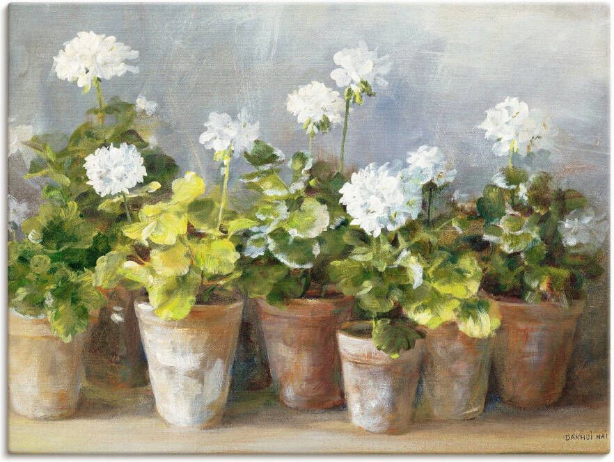 Artland Artprint Witte geraniums als artprint op linnen poster in verschillende formaten maten - Foto 6