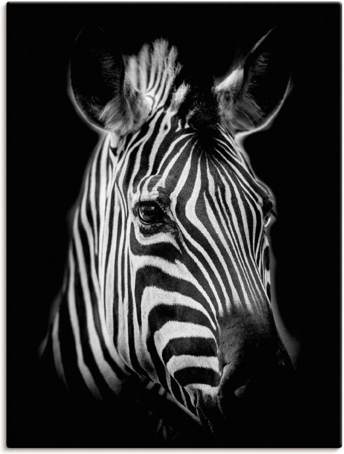 Artland Artprint Zebra als artprint van aluminium artprint voor buiten artprint op linnen poster muursticker