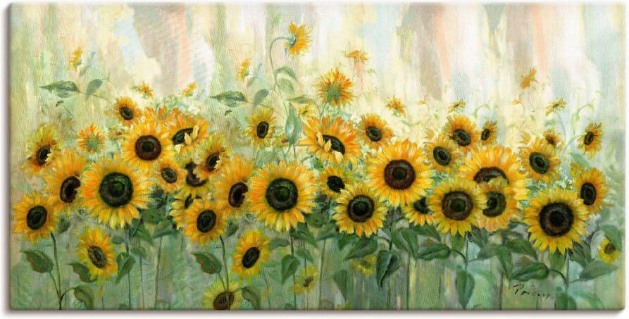Artland Artprint op linnen Zonnebloemenweide