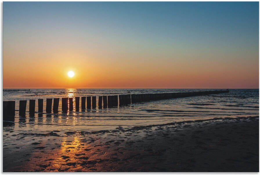 Artland Artprint Zonsondergang aan de Oostzee eiland Poel als artprint van aluminium artprint voor buiten poster in diverse formaten