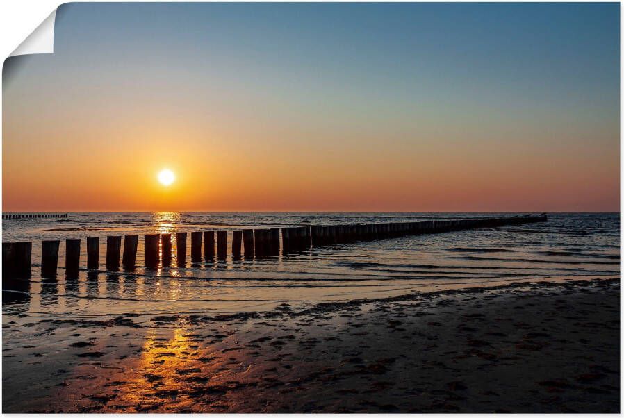 Artland Artprint Zonsondergang aan de Oostzee eiland Poel als artprint van aluminium artprint voor buiten poster in diverse formaten