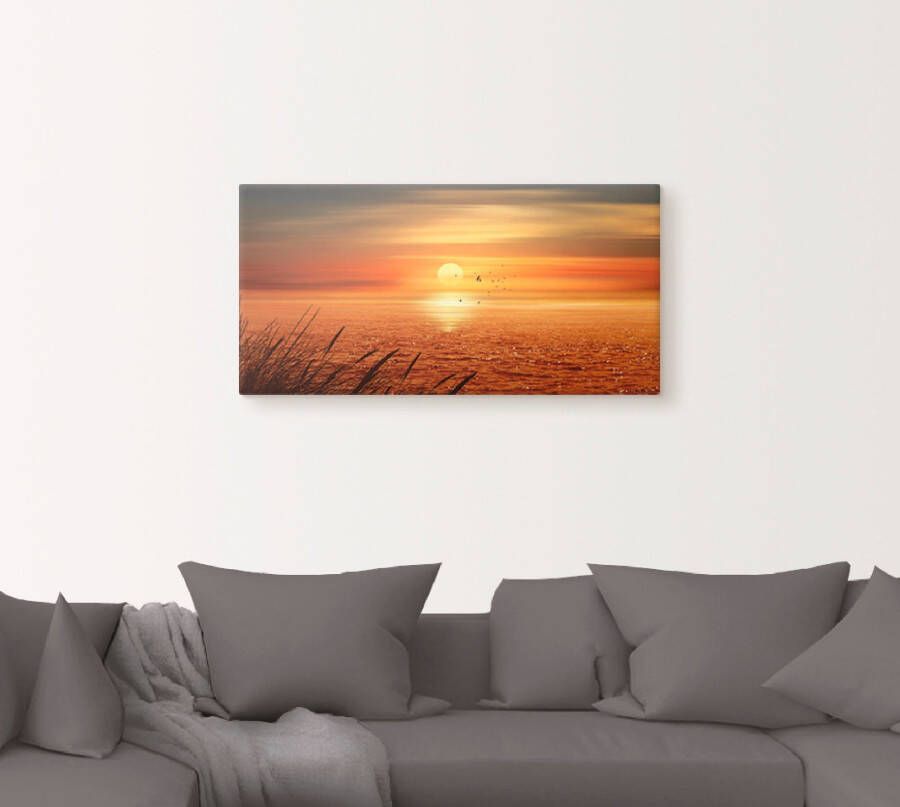 Artland Artprint Zonsondergang boven de zee als artprint op linnen poster muursticker in verschillende maten - Foto 3