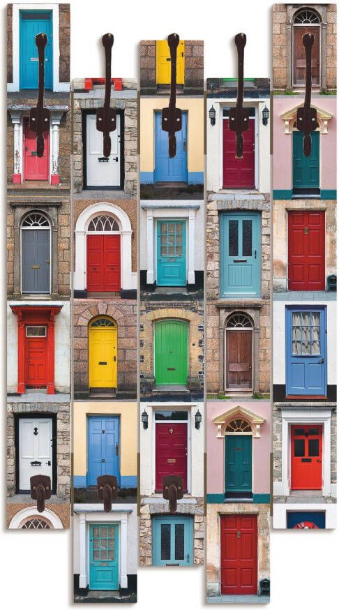 Artland Kapstok Fotocollage van 32 kleurrijke voordeuren - Foto 4