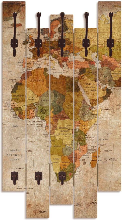 Artland Kapstok Wereldkaart gedeeltelijk gemonteerd