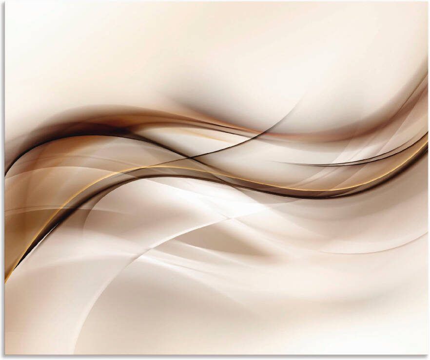Artland Keukenwand Bruine abstracte golf Aluminium spatscherm met plakband gemakkelijke montage - Foto 4