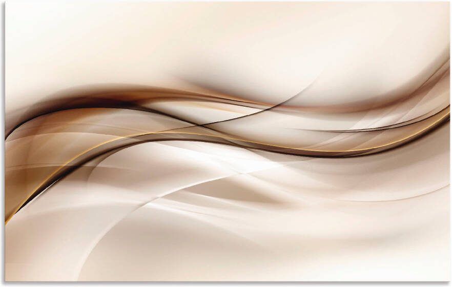 Artland Keukenwand Bruine abstracte golf Aluminium spatscherm met plakband gemakkelijke montage - Foto 4