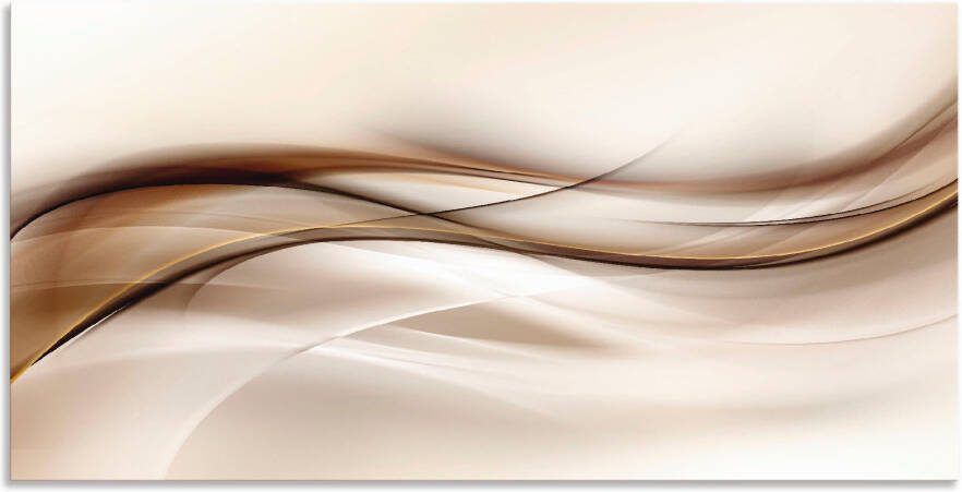 Artland Keukenwand Bruine abstracte golf Aluminium spatscherm met plakband gemakkelijke montage - Foto 4