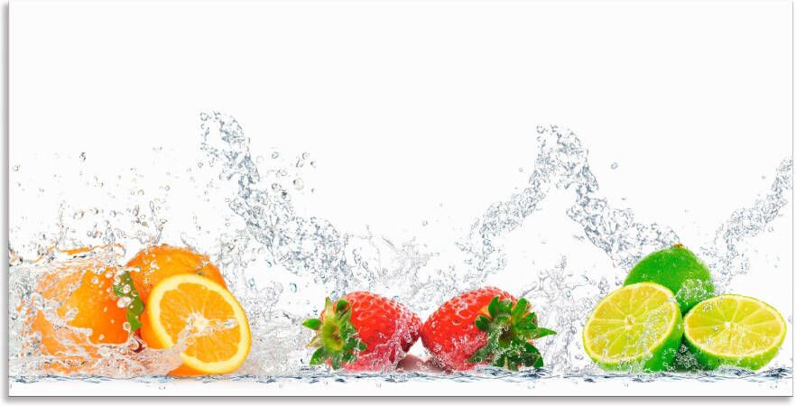 Artland Keukenwand Fruitig verfrissend gezond vruchtenmix Aluminium spatscherm met plakband gemakkelijke montage