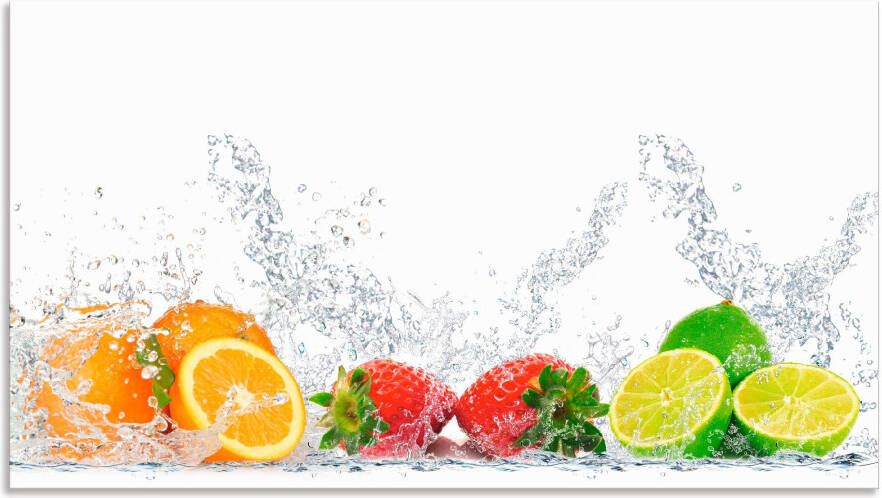 Artland Keukenwand Fruitig verfrissend gezond vruchtenmix Aluminium spatscherm met plakband gemakkelijke montage