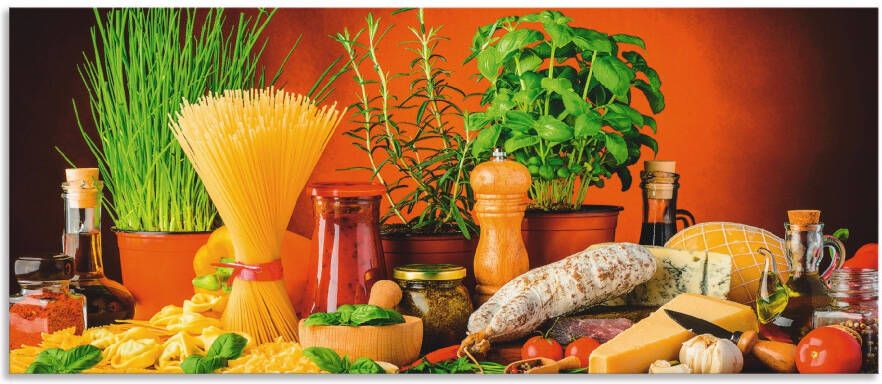 Artland Keukenwand Mediterraans en Italiaans eten Aluminium spatscherm met plakband gemakkelijke montage - Foto 4