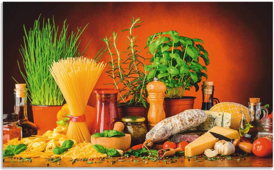 Artland Keukenwand Mediterraans en Italiaans eten Aluminium spatscherm met plakband gemakkelijke montage - Foto 4