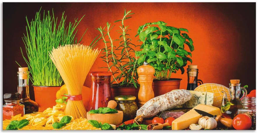 Artland Keukenwand Mediterraans en Italiaans eten Aluminium spatscherm met plakband gemakkelijke montage - Foto 4