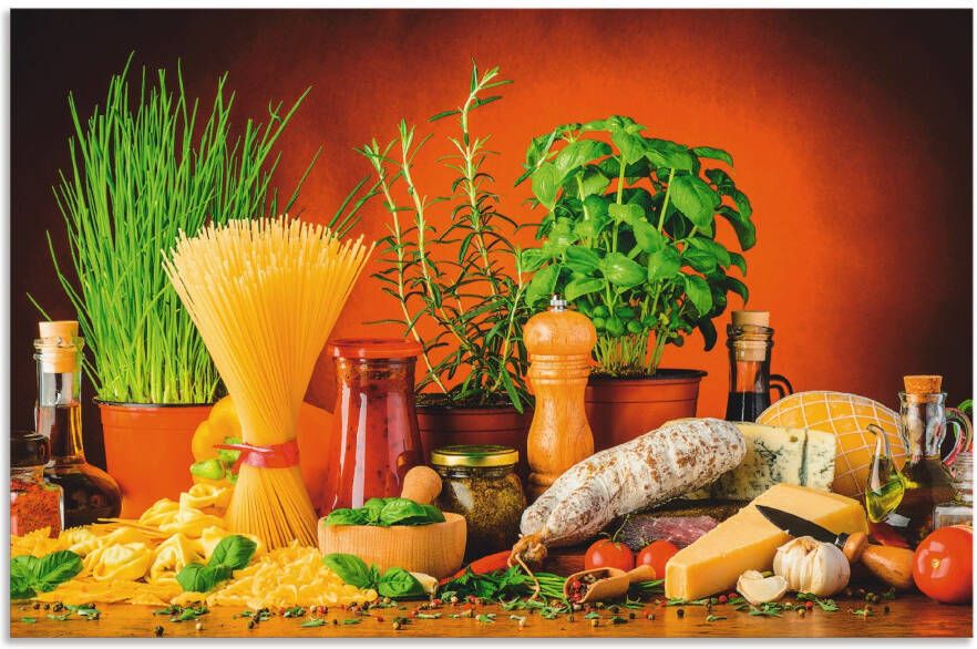 Artland Keukenwand Mediterraans en Italiaans eten Aluminium spatscherm met plakband gemakkelijke montage - Foto 4