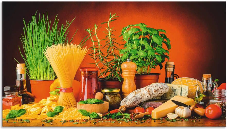 Artland Keukenwand Mediterraans en Italiaans eten Aluminium spatscherm met plakband gemakkelijke montage - Foto 4