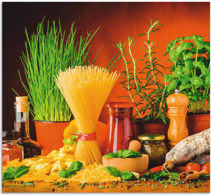 Artland Keukenwand Mediterraans en Italiaans eten Aluminium spatscherm met plakband gemakkelijke montage - Foto 4