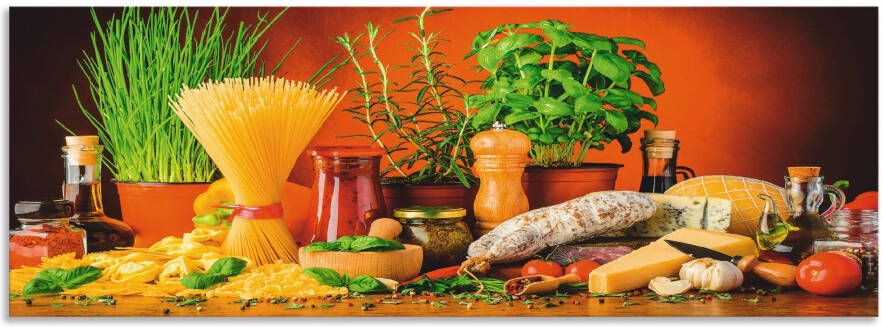 Artland Keukenwand Mediterraans en Italiaans eten Aluminium spatscherm met plakband gemakkelijke montage - Foto 4