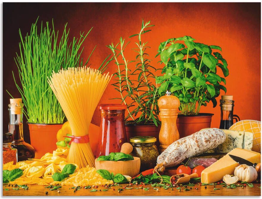 Artland Keukenwand Mediterraans en Italiaans eten Aluminium spatscherm met plakband gemakkelijke montage - Foto 4