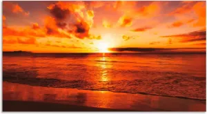 Artland Keukenwand Mooie zonsondergang strand zelfklevend in vele maten spatscherm keuken achter kookplaat en spoelbak als wandbescherming tegen vet water en vuil achterwand wandbekleding van aluminium (1-delig)
