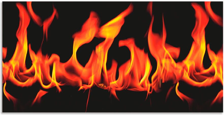 Artland Keukenwand Vuur 2 vlammen Aluminium spatscherm met plakband gemakkelijke montage