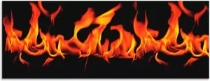 Artland Keukenwand Vuur 2 vlammen zelfklevend in vele maten spatscherm keuken achter kookplaat en spoelbak als wandbescherming tegen vet water en vuil achterwand wandbekleding van aluminium (1-delig)