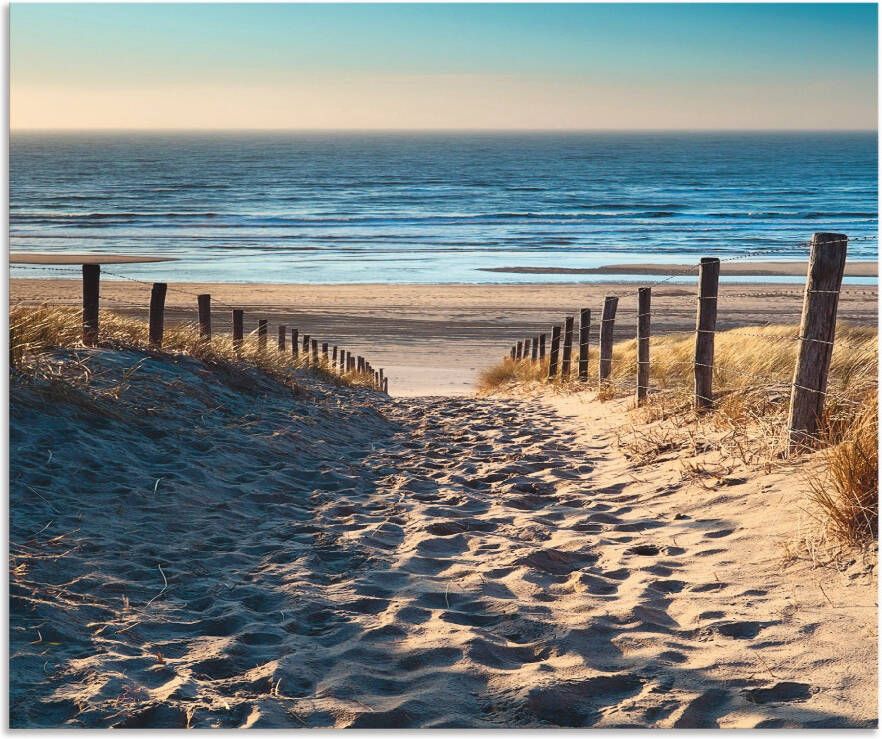 Artland Keukenwand Weg naar het Noordzeestrand zonsondergang Aluminium spatscherm met plakband gemakkelijke montage