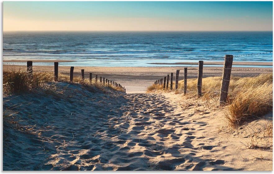 Artland Keukenwand Weg naar het Noordzeestrand zonsondergang Aluminium spatscherm met plakband gemakkelijke montage