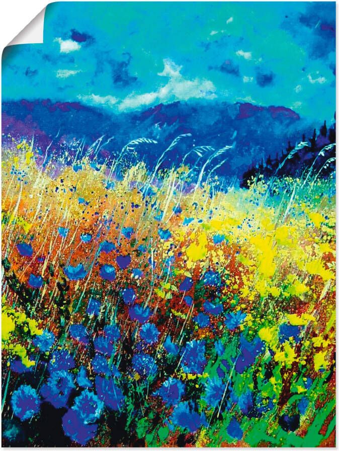 Artland Poster Blauwe wilde bloemen als artprint van aluminium artprint op linnen muursticker of poster in verschillende maten - Foto 4