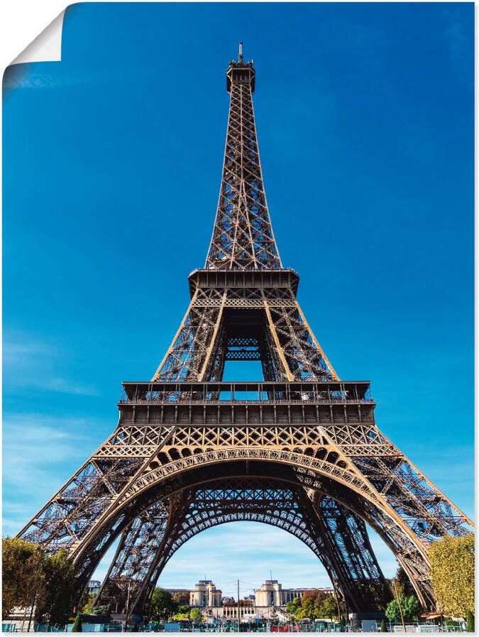 Artland Poster Blik op de Eiffeltoren in Parijs II als artprint van aluminium artprint op linnen muursticker of poster in verschillende maten - Foto 4
