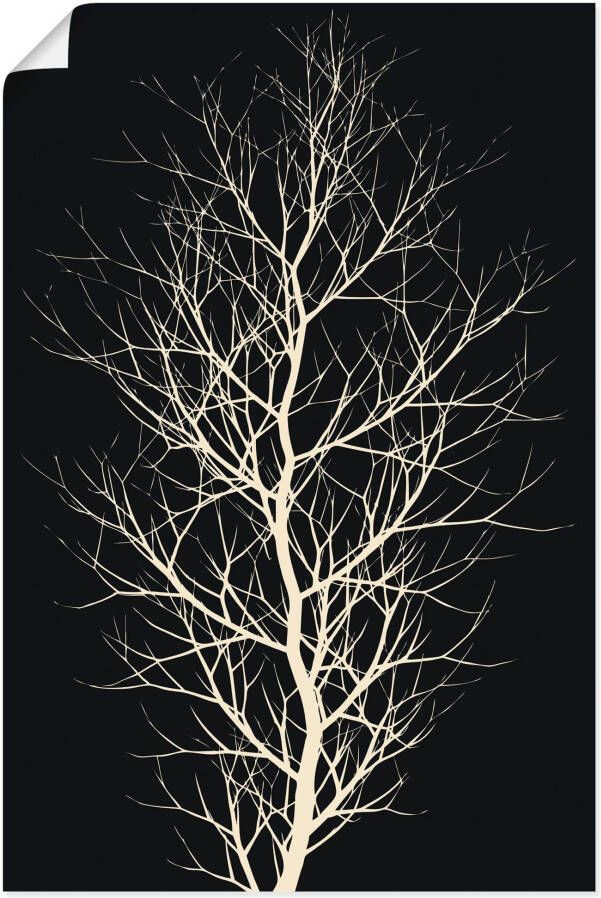 Artland Poster De zwarte boom als artprint van aluminium artprint op linnen muursticker of poster in verschillende maten