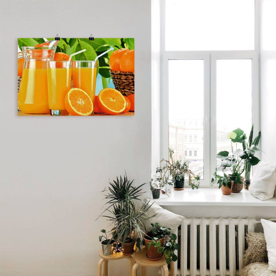 Artland Poster Gezond sinaasappelsap als artprint van aluminium artprint op linnen muursticker of poster in verschillende maten - Foto 1