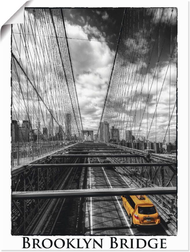 Artland Poster New York Brooklyn Bridge als artprint op linnen muursticker of poster in verschillende maten - Foto 4